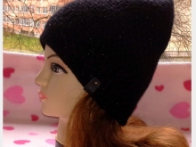 Uus ilus musta värvi talve müts (käsitöö)